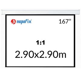 NAPOFIX Tela de Projeção Manual S11-3080, 3000 x 3000 mm