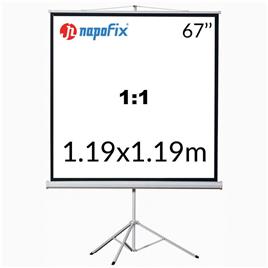 NAPOFIX Tela de Projeção com Tripé T11-1280, 1250 x 1250 mm