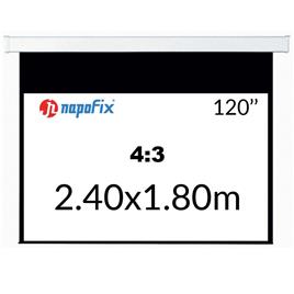 NAPOFIX Tela de Projeção Manual S43-2480, 2400 x 1800 mm