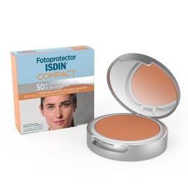 Maquiagem de 50spf protetor solar Isdin compacto Oil Free Cor bronze g