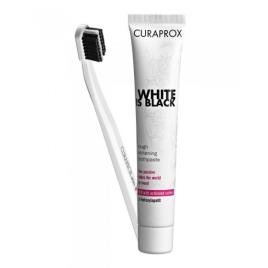 Curaprox White e Black Kit Pasta Dentífrica Branqueadora 90ml + Escova