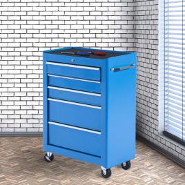 HOMCOM Carrinho de Ferramentas de Aço Azul 61,5x33x85 cm