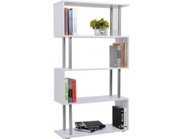 Estante HOMCOM 02-0599 Branco (Madeira e Metal - 145 x 80 x 30 cm)