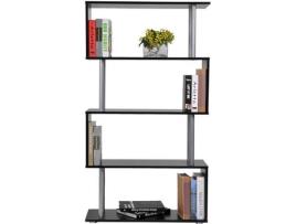 Estante HOMCOM 02-0600 Preto (Madeira - 80 x 30 x 145 cm)