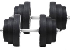 Haltere HOMCOM (Preto - 40kg - 25cm - Aço)