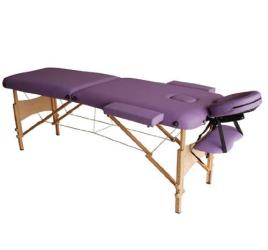 Marquesa Dobrável para Fisioterapia - Cor Roxo - Madeira de Faia e PU - 182x60 cm