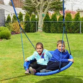 HomCom Baloiço de Criança Jardím Dobrável Assento de Baloiço Infantil Interior e Exterior Carga 100kg Tecido de Oxford - f100x180cm