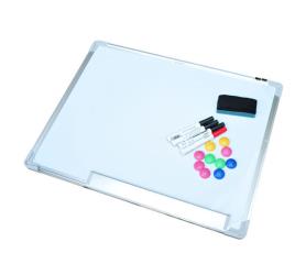 HOMCOM Quadro magnético com 10 imãs + 1 borracha + 4 marcadores - cor branca - 60x45 cm