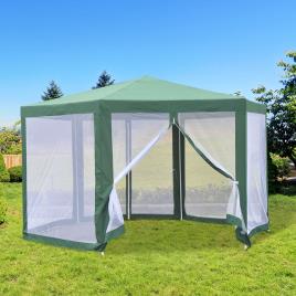 Outsunny Tenda do Jardim com rede mosquiteira Verde Poliéster 390 x 250 cm