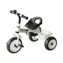 Triciclo infantil com Capota – Cor: Branco – Ferro, Plástico e Tecido – 103 x 47 x 101 cm