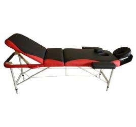 Marquesa de Massagem Alumínio Dobrável 185 x 60 cm Tatuagem Terapia Cama Preto Vermelho