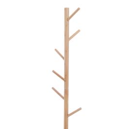 HOMCOM Cabide de Pé com Banco Pendurador Tipo Árvore Moderno 6 Ganchos para Pendurar Roupa Malas Corredor Entrada Bambu e MDF 80x30x180cm