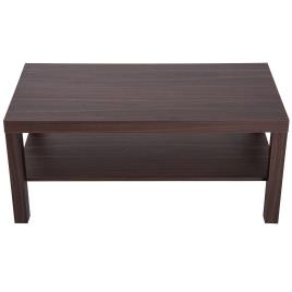 HOMCOM Mesa De Café de 2 Níveis 90x45x40.5 cm Nogal