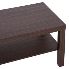 HOMCOM Mesa De Café de 2 Níveis 90x45x40.5 cm Nogal