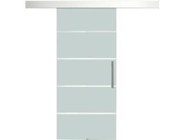 HOMCOM Porta de vidro deslizante Portas interiores Porta de celeiro Estilo celeire 75x210cm