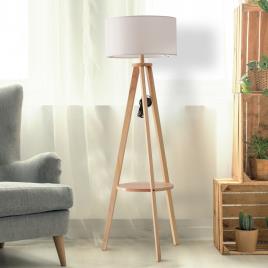 HOMCOM Candeeiro de Pé Moderno p, com Lâmpadas de E27, 40W e Interruptor de Pé, com Base de Tripé Inoxidável 154cm