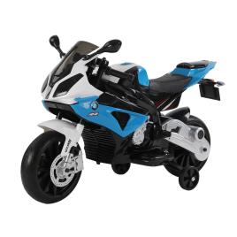 HOMCOM Motocicleta elétrica crianças bmw acima de 3 anos com bateria 12 v duplo motor com luzes e suporte de música 110x47x69 cm