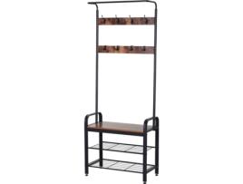 Cabide de pé HOMCOM 3 Estantes