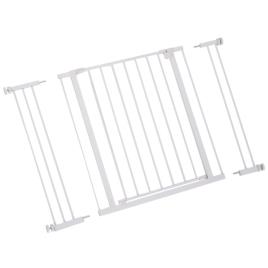 PawHut Barreira de Segurança Extensível Portas e escadas metálicas para cães e bebês Portas de Barreira Pet 72-107x76cm