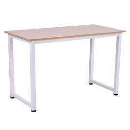 HOMCOM Mesa de computador para casa o oficina com os pés ajustáveis mobiliário de escritório simples 120x60x76cm carga 100 kg armação de metal