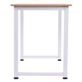HOMCOM Mesa de computador para casa o oficina com os pés ajustáveis mobiliário de escritório simples 120x60x76cm carga 100 kg armação de metal