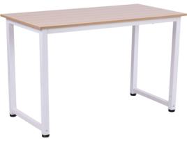 Secretária HOMCOM Branco (120x60x76cm - MDF)