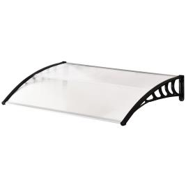 Outsunny Cobertura para portas Janelas Toldo Terraços de policarbonato de 5mm Transparente Proteção contra chuva e sol 90x120x25cm