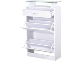 Sapateira HOMCOM 3 Gavetas (Branco - 60x24x105.5cm)