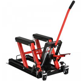 DURHAND Macaco hidráulico de aço para motocicleta Suporte 680 kg 110x36x67 cm Preto e Vermelho