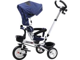 Triciclo HOMCOM Dobrável 4 Em 1 Azul