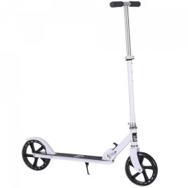 HOMCOM Trotinete dobrável para crianças acima de 5 anos de altura ajustável com freio 88x37x75-100 cm Branco