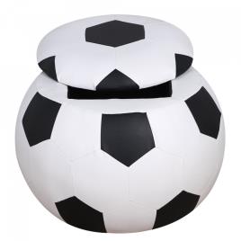 HOMCOM Mini sofá para crianças acima de 3 anos de futebol com armazenamento 51.5x51.5x36