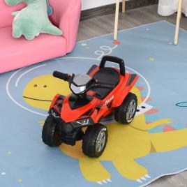 HOMCOM Quadriciclo elétrico para crianças +12 meses com sons de luzes 60x38x42 cm Vermelho