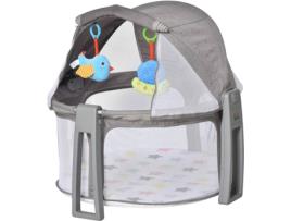 Berço de Viagem HOMCOM Dobrável (Carga 15 kg - 70x74x78cm - Cinza)