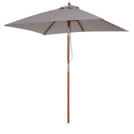 Outsunny Guarda-sol Parasol 200x150cm Madeira de bambu para jardim Pátio Praia Ângulo de inclinação