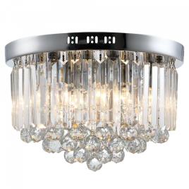 HOMCOM Lâmpada de teto de cristal moderno Lâmpada de cristal K9 para lâmpadas E14 de máx. 40W ?45x30 cm prata