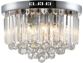 Candeeiro de Teto HOMCOM Cristal (Prateado - 45x30cm)