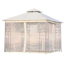 Outsunny Grandes tendas ao ar livre com rede mosquiteira Gazebo elegante para jardim 3x3m