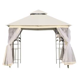 Outsunny Grandes tendas ao ar livre com rede mosquiteira Gazebo elegante para jardim 3x3m