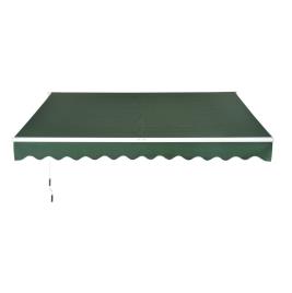 Outsunny Toldo de Alumínio Manual Dobrável com Manivela para Varanda Pátio Jardim e Terraço Tecido de Poliéster 280g / m² - Verde Escuro - 4x2.5m      