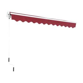 Outsunny Toldo de alumínio manual dobrável com manivela para pátio Varanda Jardim e terraço Tecido de poliéster 280g / m² - Vermelho - 4x2.5m