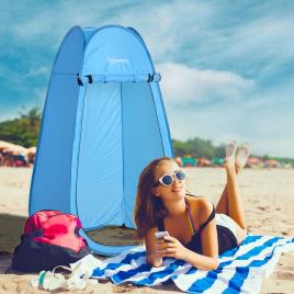 Outsunny Barraca de Acampamento 100x100x185 cm Instantâneo Tipo Carpa Trocador de Chuveiro Banheiro WC para Camping