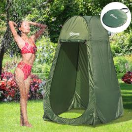 Outsunny Tenda de Campismo Instantâneo Tipo carpa Chuveiro Trocador de WC Impermeável para acampar - 100x100x185cm