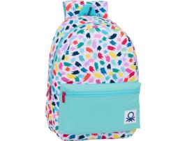 Mochila BENETTON Brochitas (Azul - Poliéster - 46x14x30cm)