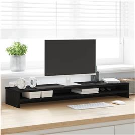 vidaXL Suporte p/monitor 100x24x13cm deriv. madeira carvalho preto