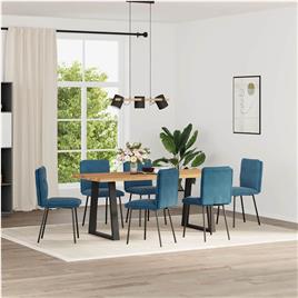 vidaXL Cadeiras de jantar 6 pcs veludo azul