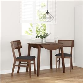 vidaXL Cadeiras de jantar com almofadões 2 pcs madeira maciça castanho