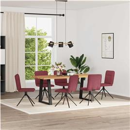 vidaXL Cadeiras de jantar 6 pcs tecido vermelho-tinto