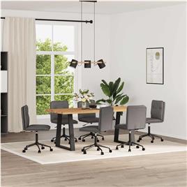 vidaXL Cadeiras de jantar 6 pcs couro artificial cinzento