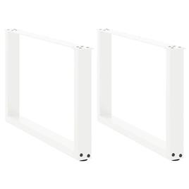 vidaXL Pernas mesa centro 2 pcs em forma de U 70x(42-43) cm aço branco